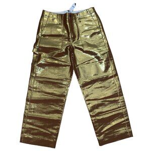 Christopher John Rogers X J.Crew wide-leg pant in gold lamé Size 6 NWT